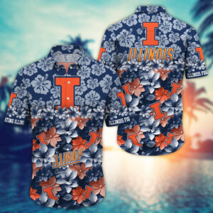 Illinois Fighting Illini Blossom Aloha Hawaiian Shirt