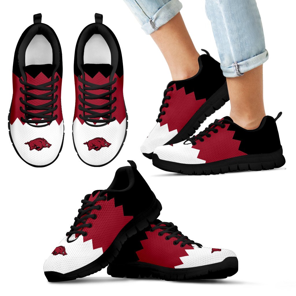 Incredible Line Zig Zag Disorder Beautiful Arkansas Razorbacks Sneakers Incredible Line Zig Zag Disorder Beautiful Arkansas Razorbacks Sneakers