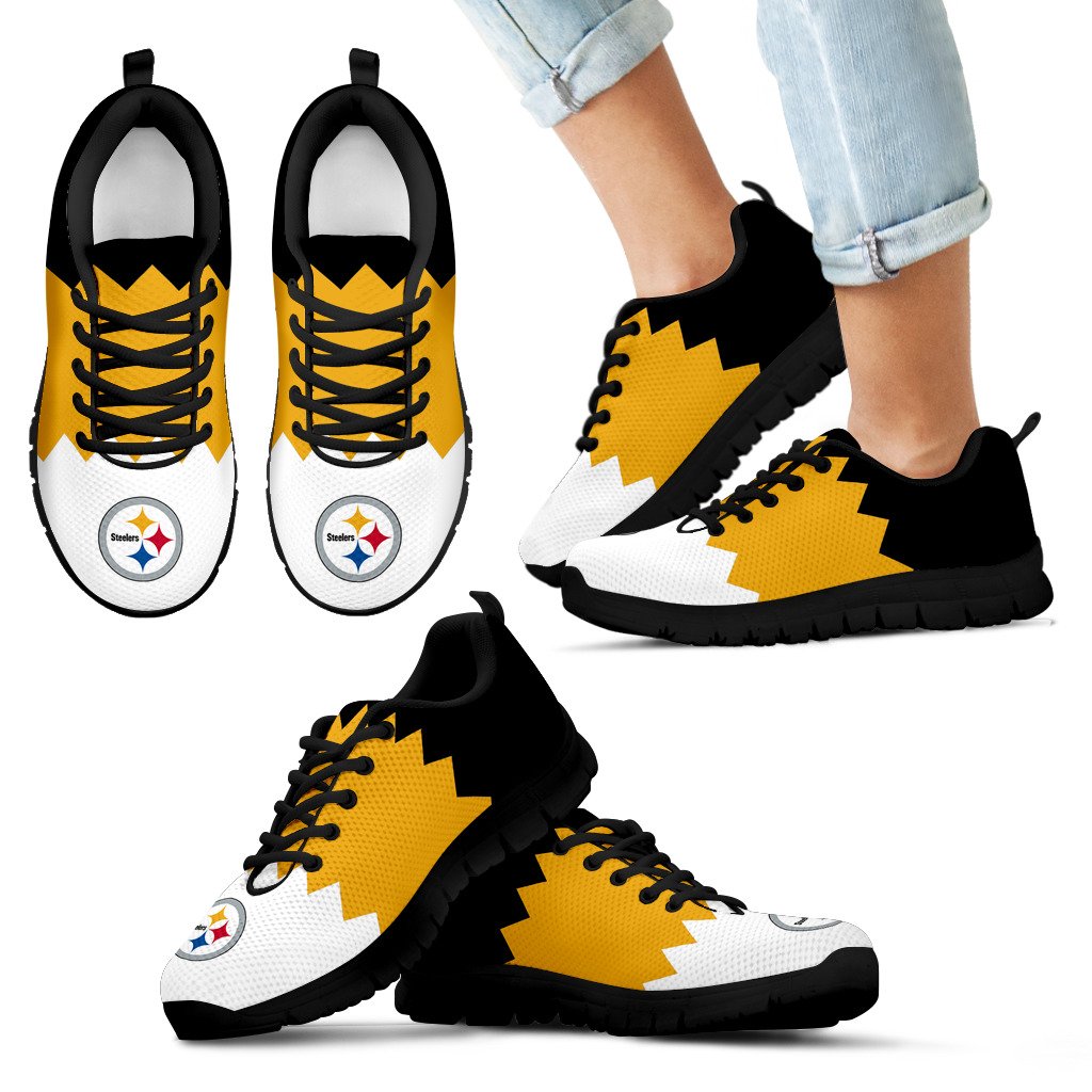 Incredible Line Zig Zag Disorder Beautiful Pittsburgh Steelers Sneakers Incredible Line Zig Zag Disorder Beautiful Pittsburgh Steelers Sneakers