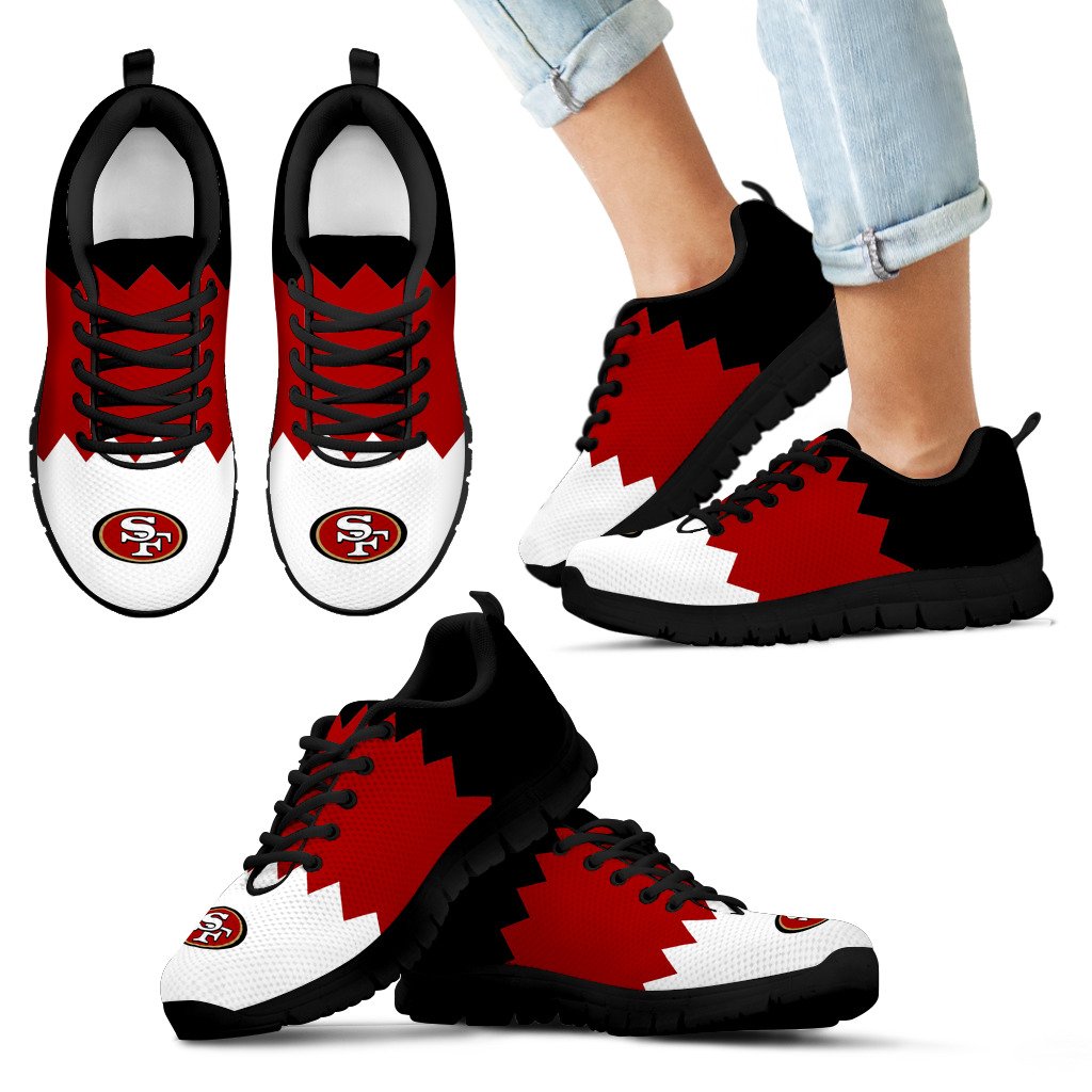 Incredible Line Zig Zag Disorder Beautiful San Francisco 49ers Sneakers Incredible Line Zig Zag Disorder Beautiful San Francisco 49ers Sneakers