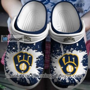 [Incredible] Milwaukee Brewers Navy White Crocs Gift