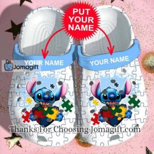 [Incredible] Personalized Autism Stitch Puzzle Pieces Crocs Gift