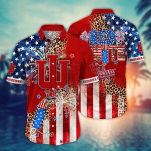 Indiana Hoosiers 4th Of July US Flag Pattern Hawaiian Shirt