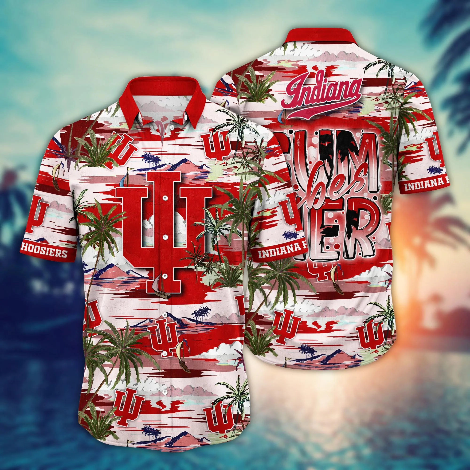 Indiana Hoosiers Summer Vibes Hawaiian Shirt Indiana Hoosiers Summer Vibes Hawaiian Shirt