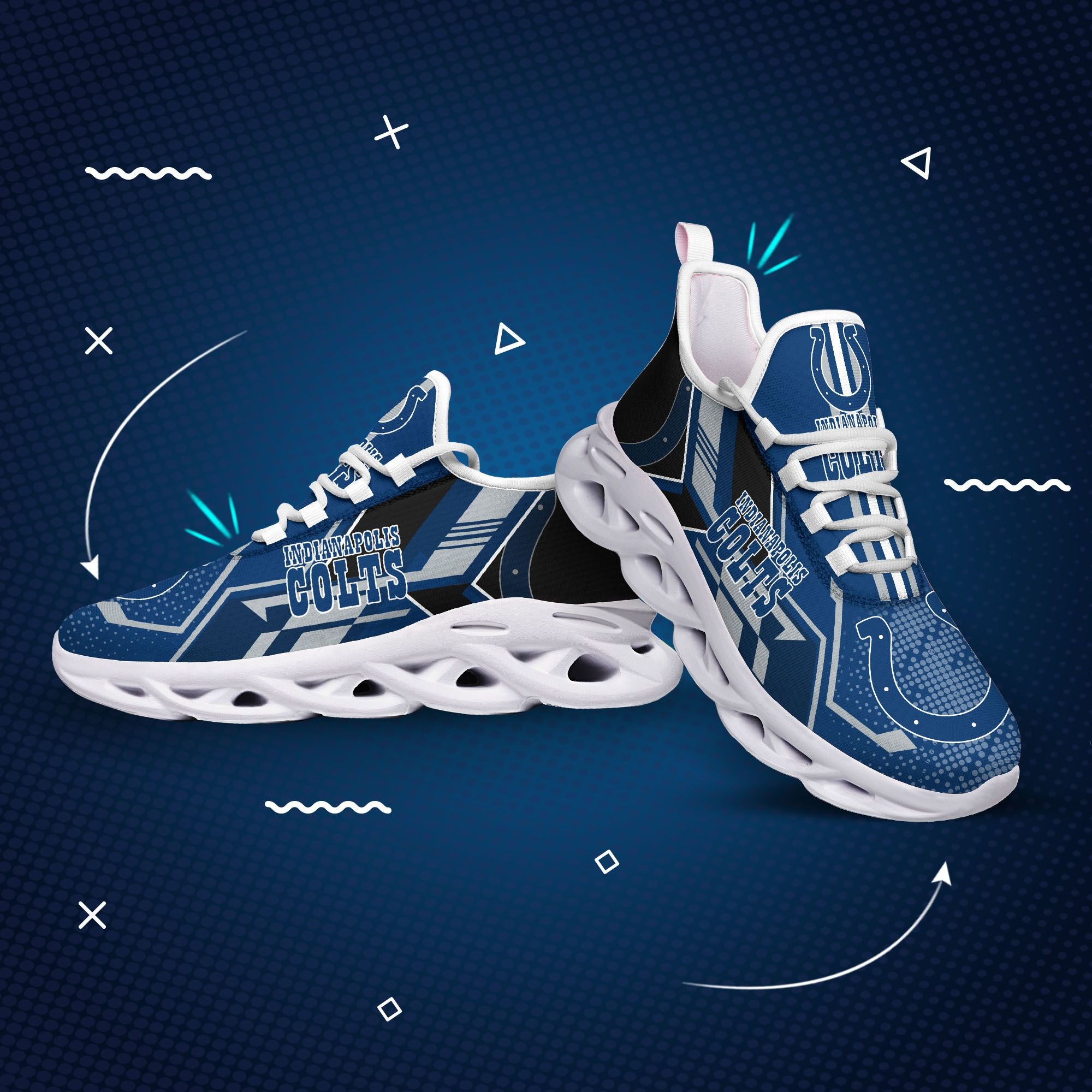 Indianapolis Colts Nfl Max Soul Clunky Shoes- Limited Edition Indianapolis Colts Nfl Max Soul Clunky Shoes- Limited Edition