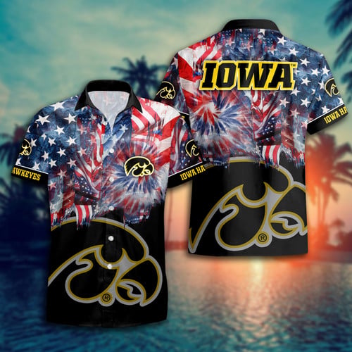 Iowa Hawkeyes 4th Of July America Flag Pattern Hawaiian Shirt Iowa Hawkeyes 4th Of July America Flag Pattern Hawaiian Shirt