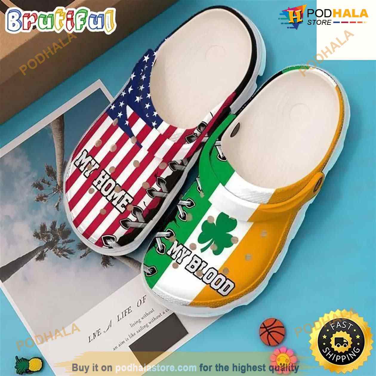 Irish My Home Blood Crocs Classic Clogs Shoes Irish My Home Blood Crocs Classic Clogs Shoes