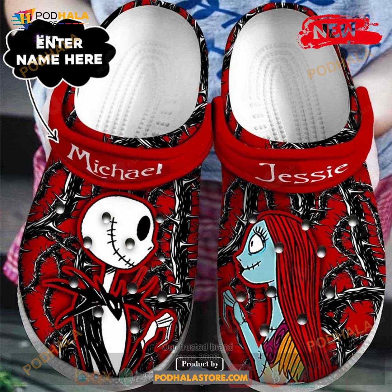 Jack Skellington And Sally For Unisex & Kids Crocs Clog Shoes Jack Skellington And Sally For Unisex & Kids Crocs Clog Shoes