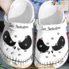 Jack Skellington Black And White Crocs Clog Shoes