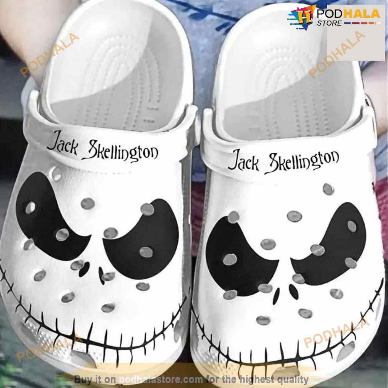 Jack Skellington Black And White Crocs Clog Shoes Jack Skellington Black And White Crocs Clog Shoes