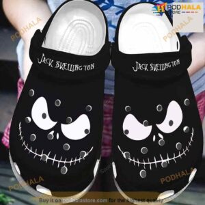 Jack Skellington Black Crocs Clog Shoes For Halloween