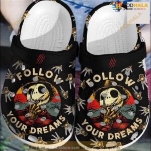 Jack Skellington Follow Your Dream Crocs Clog Shoes For Halloween