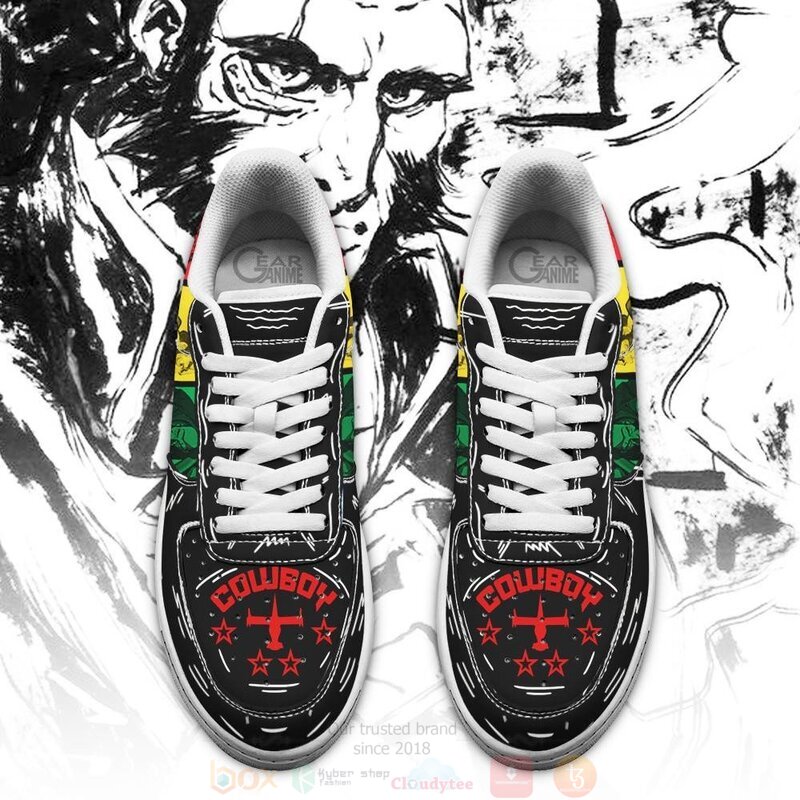 Jet Black Cowboy Bebop Anime Air Force Shoes Jet Black Cowboy Bebop Anime Air Force Shoes