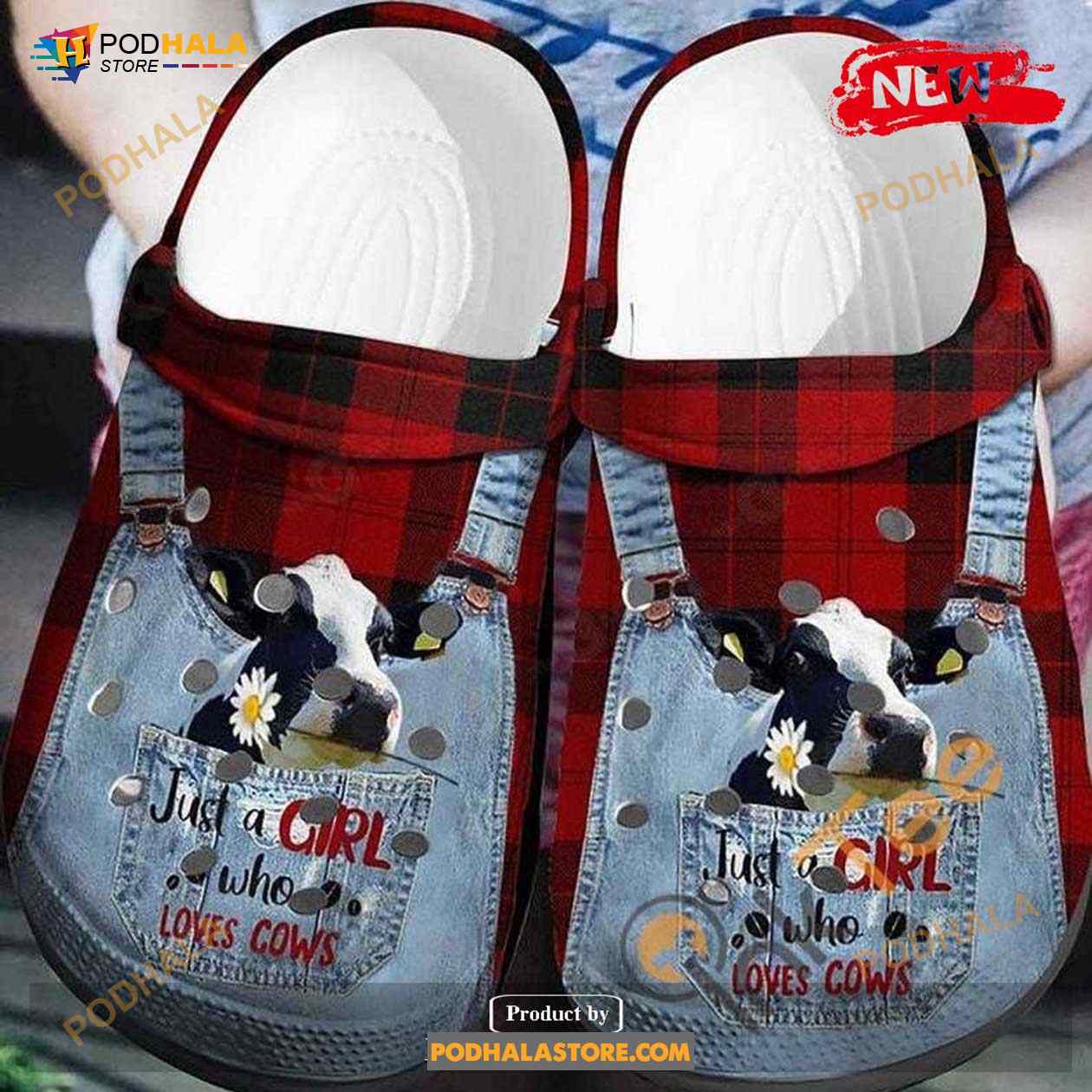 Just A Girl Who Loves Cows Farmer For Unisex & Kids Crocs Classic Clog Shoes Just A Girl Who Loves Cows Farmer For Unisex & Kids Crocs Classic Clog Shoes