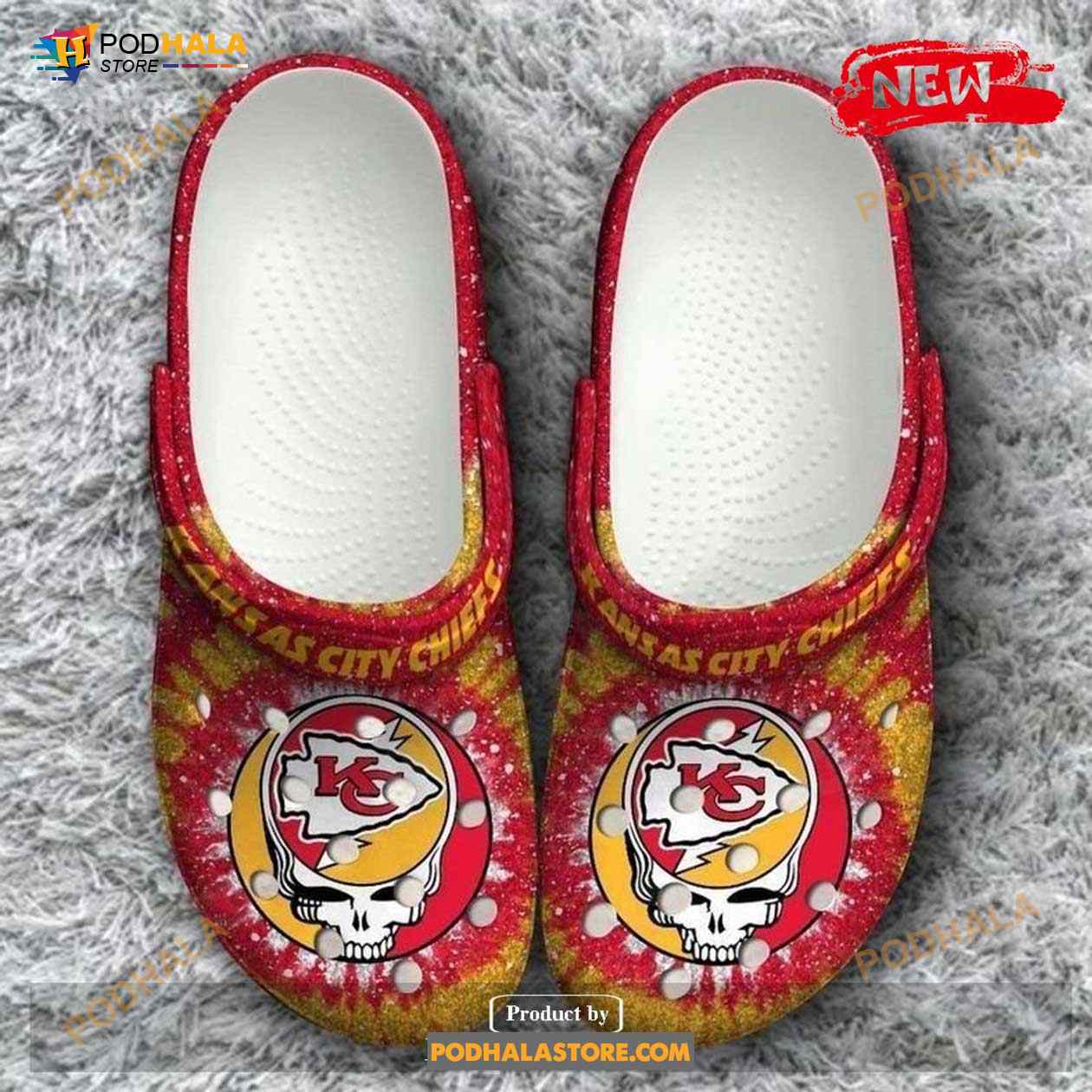 Kansas City Chiefs Grateful Dead Crocs Crocband Clogs Comfy Footwear Kansas City Chiefs Grateful Dead Crocs Crocband Clogs Comfy Footwear