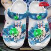 Keep Calm And Play Bowling Blue White Crocs Classic Clog Shoes