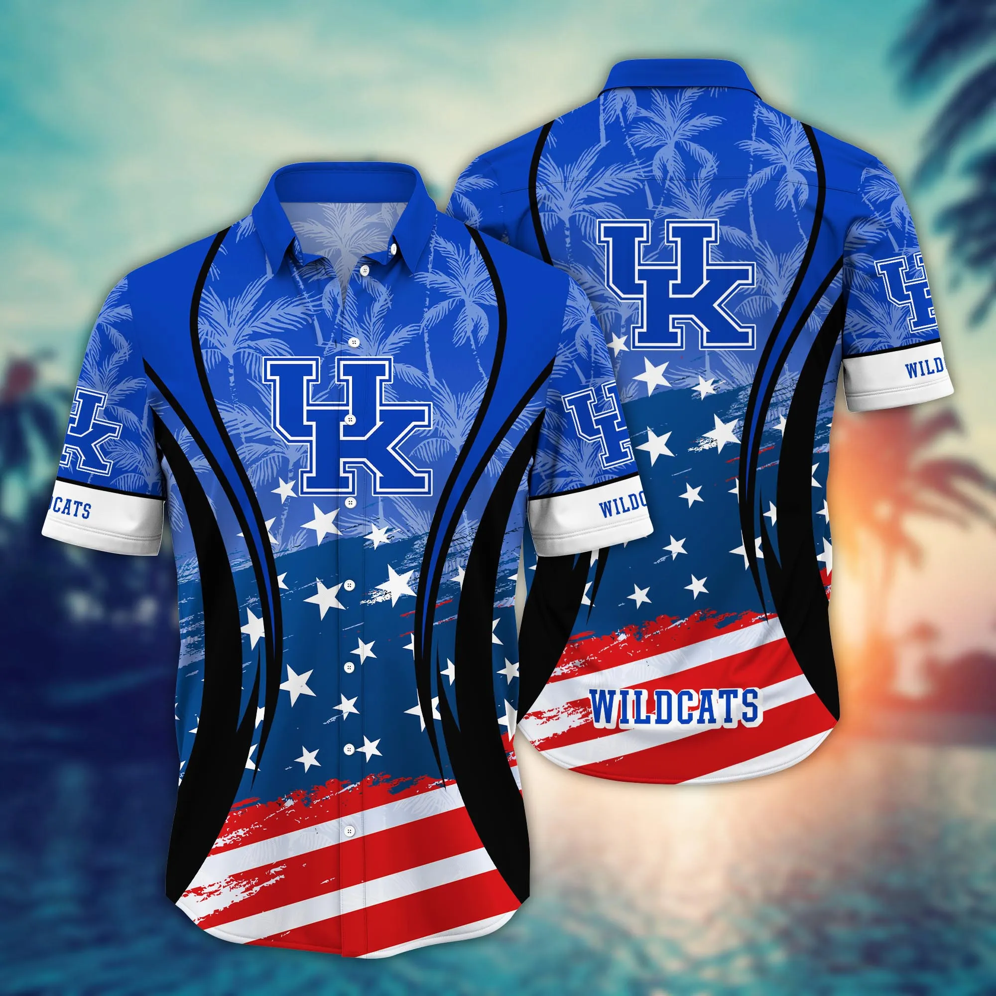 Kentucky Wildcats America Flag Pattern 4th Of July Hawaiian Shirt Kentucky Wildcats America Flag Pattern 4th Of July Hawaiian Shirt