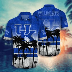 Kentucky Wildcats Black Palm Tree Hawaiian Shirt