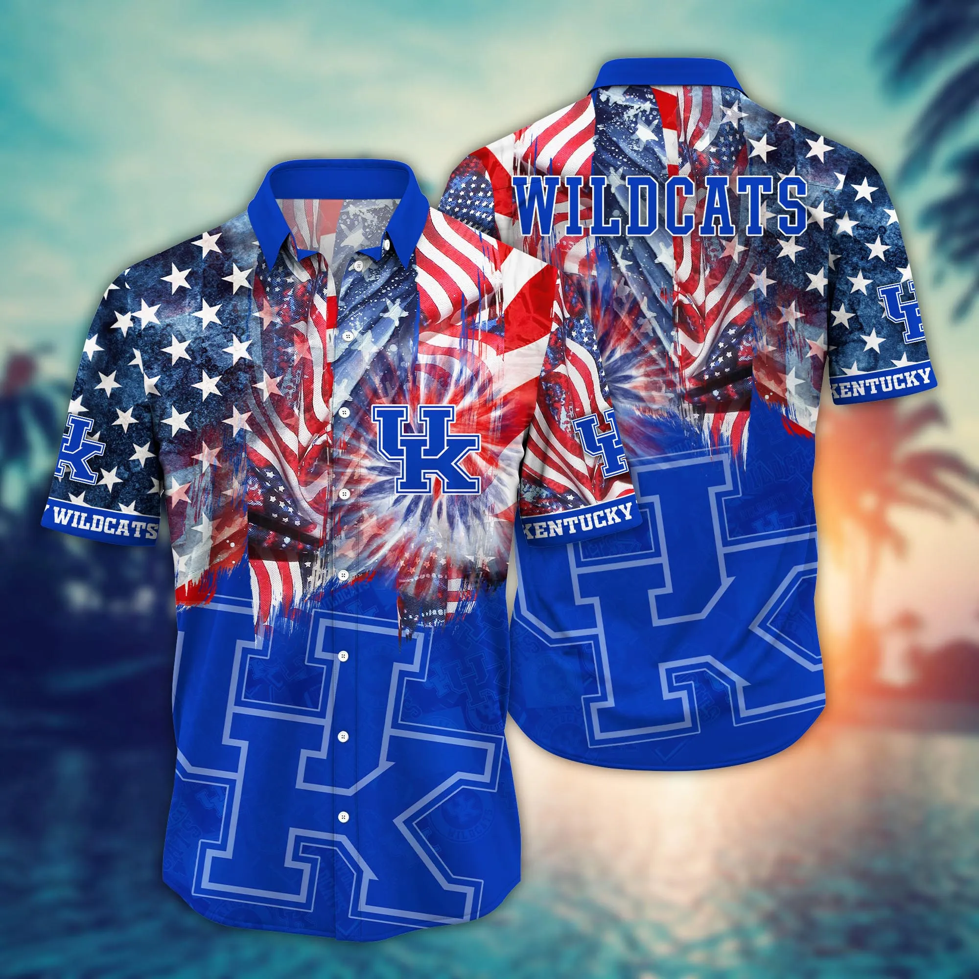 Kentucky Wildcats US Independence Day Hawaiian Shirt Kentucky Wildcats US Independence Day Hawaiian Shirt