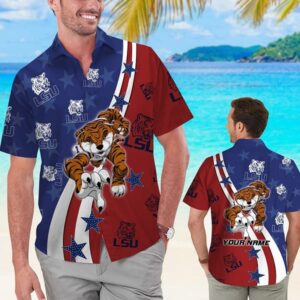 LSU Tigers Personalized Name Hawaiian Shirt