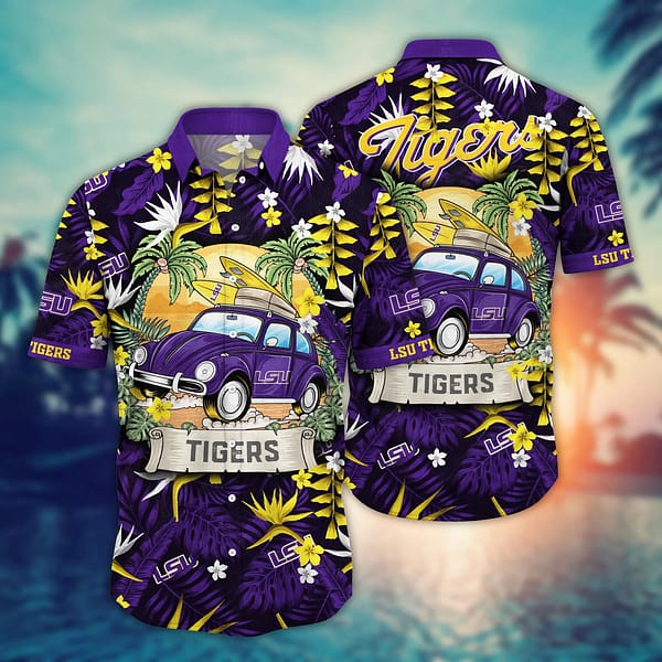 LSU Tigers Summer Car Beach Hawaiian Shirt LSU Tigers Summer Car Beach Hawaiian Shirt