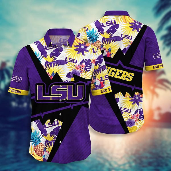 LSU Tigers Tropical Pineapple Hawaiian Shirt LSU Tigers Tropical Pineapple Hawaiian Shirt
