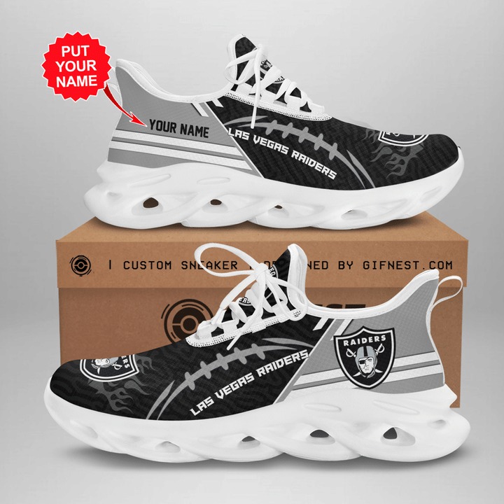Las Vegas Raiders Custom Personalized Clunky Max Soul Shoes Las Vegas Raiders Custom Personalized Clunky Max Soul Shoes