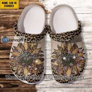 Leapard Sunflower Print Crocs Gift