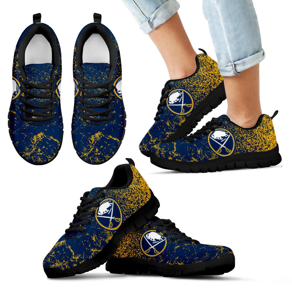 Light Tiny Pixel Smashing Pieces Buffalo Sabres Sneakers Light Tiny Pixel Smashing Pieces Buffalo Sabres Sneakers