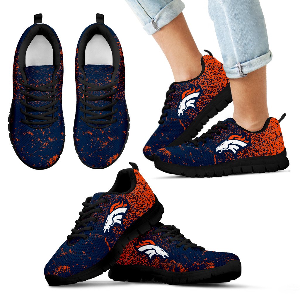 Light Tiny Pixel Smashing Pieces Denver Broncos Sneakers Light Tiny Pixel Smashing Pieces Denver Broncos Sneakers