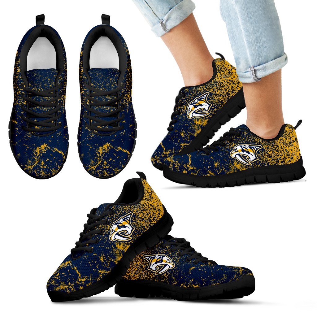 Light Tiny Pixel Smashing Pieces Nashville Predators Sneakers Light Tiny Pixel Smashing Pieces Nashville Predators Sneakers