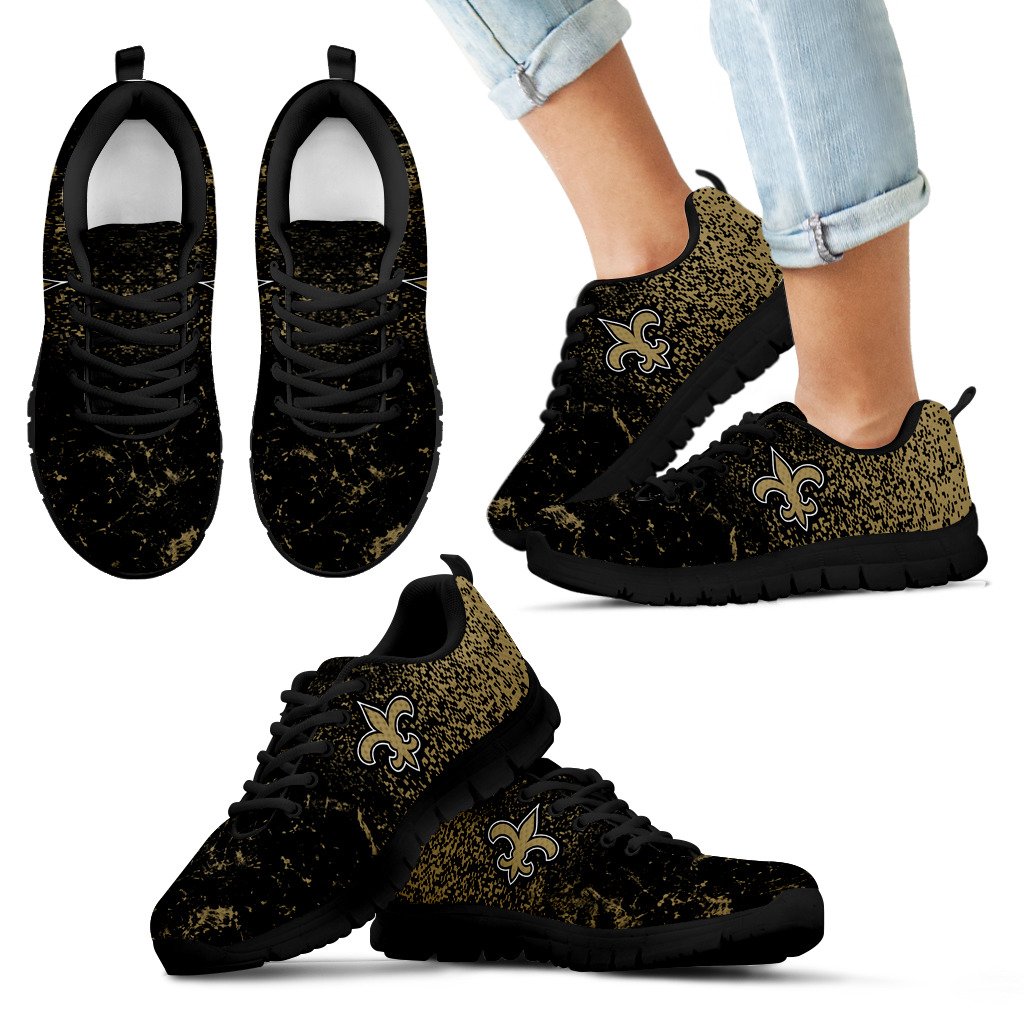 Light Tiny Pixel Smashing Pieces New Orleans Saints Sneakers Light Tiny Pixel Smashing Pieces New Orleans Saints Sneakers