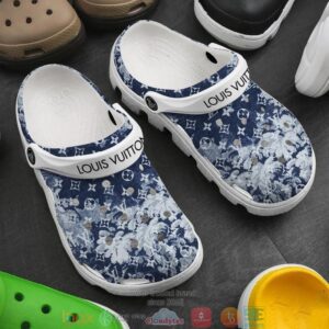 Louis Vuitton Blue Pattern Crocband Clog Shoes