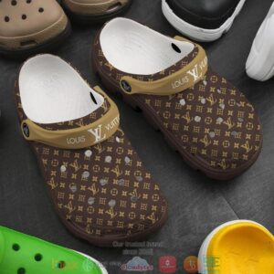 Louis Vuitton Brown Pattern Crocband Clog Shoes
