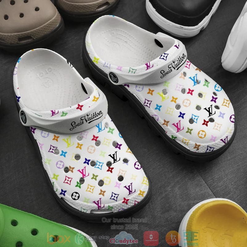 Louis Vuitton Colorful Pattern Crocband Clog Shoes Louis Vuitton Colorful Pattern Crocband Clog Shoes