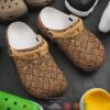 Louis Vuitton Luxury Brand Brown Pattern Crocband Clog Shoes