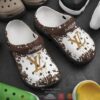 Louis Vuitton White Brown Crocband Clog Shoes