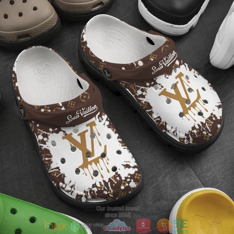 Louis Vuitton White Brown Crocband Clog Shoes Louis Vuitton White Brown Crocband Clog Shoes