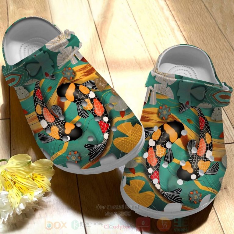 Love-Koi-Fish-Green-Crocband-Crocs-Clog-Shoes-2