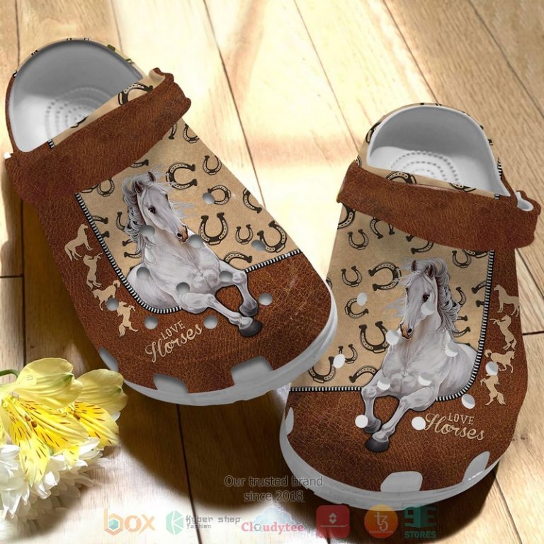 Love-White-Horse-Crocs-Crocband-Shoes-2