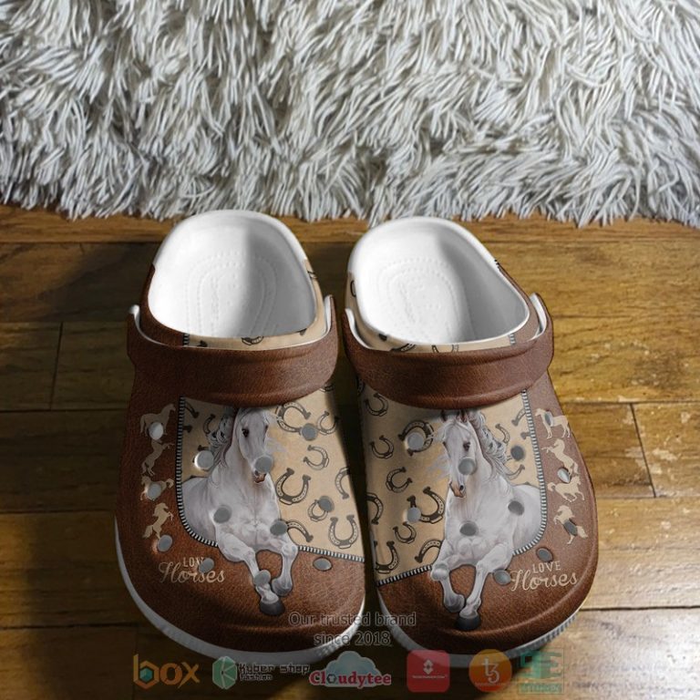 Love-White-Horse-Crocs-Crocband-Shoes-3