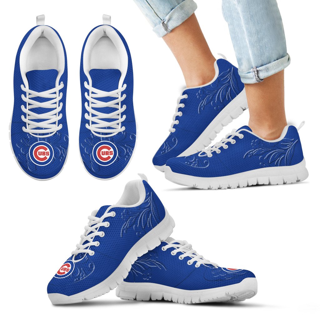 Lovely-Floral-Print-Chicago-Cubs-Sneakers-1