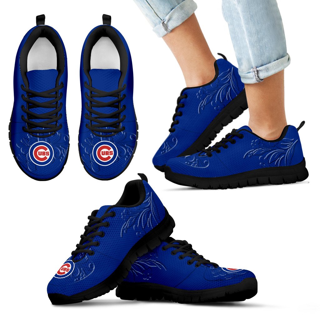 Lovely Floral Print Chicago Cubs Sneakers Lovely Floral Print Chicago Cubs Sneakers