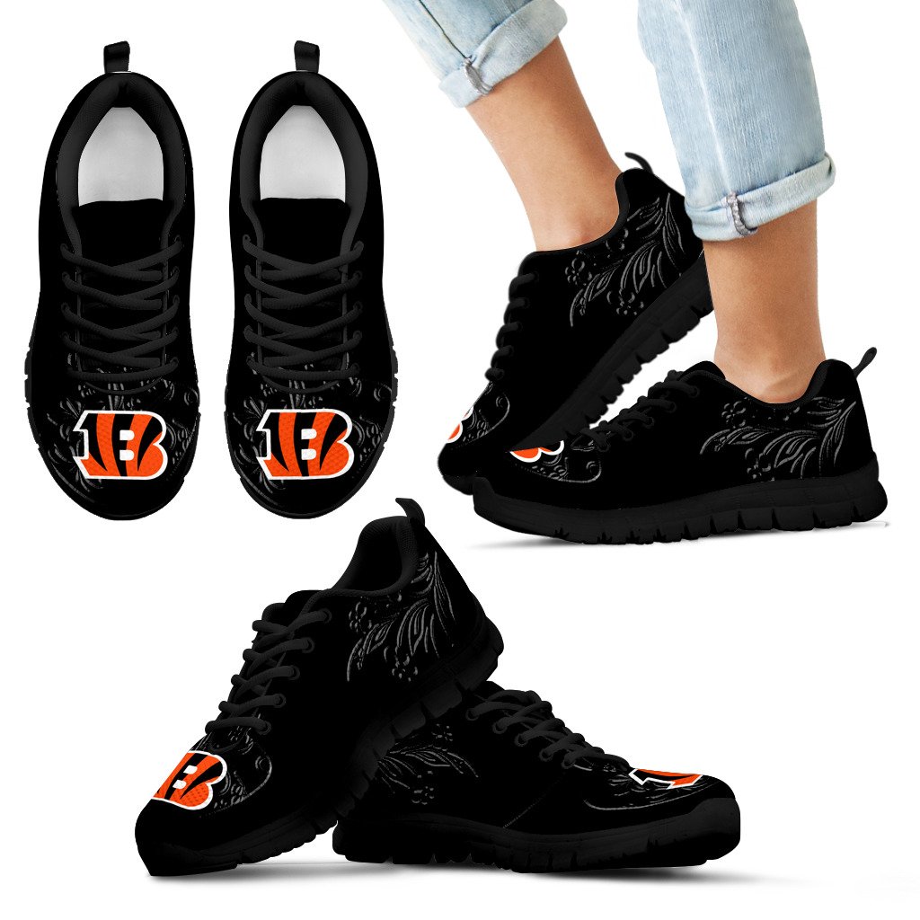 Lovely Floral Print Cincinnati Bengals Sneakers Lovely Floral Print Cincinnati Bengals Sneakers