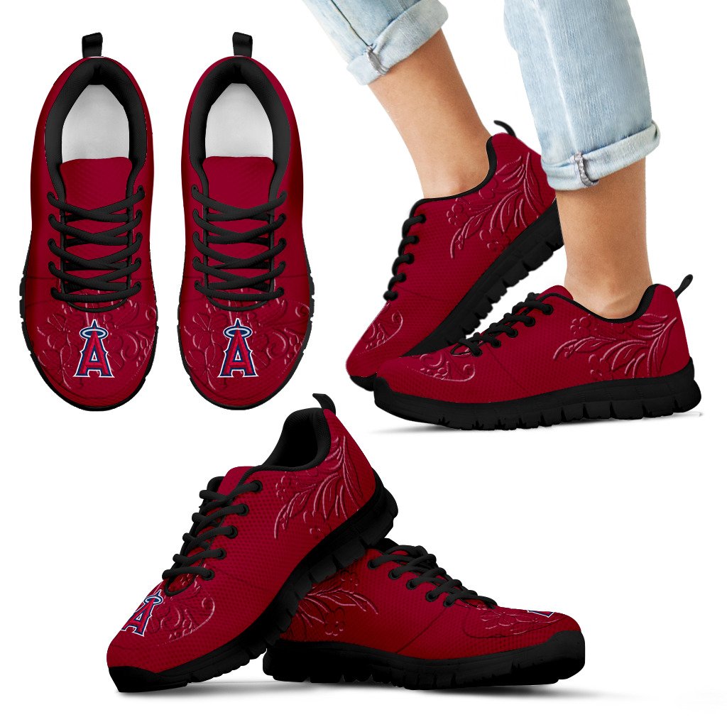 Lovely Floral Print Los Angeles Angels Sneakers Lovely Floral Print Los Angeles Angels Sneakers