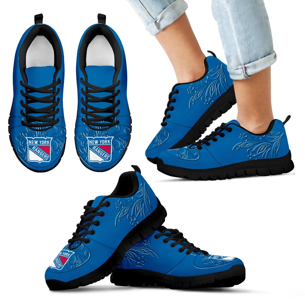Lovely Floral Print New York Rangers Sneakers Lovely Floral Print New York Rangers Sneakers