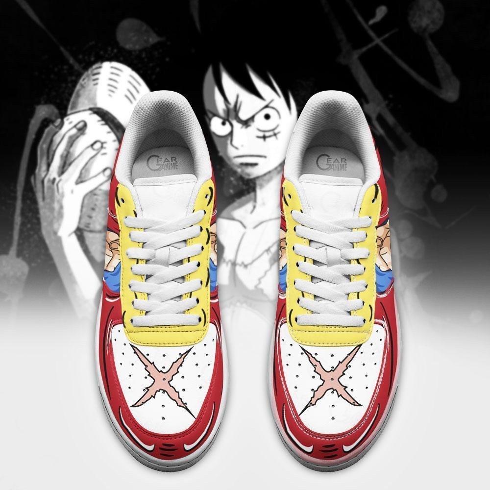 Luffy Gomu Gomu Anime One Piece Air Force Shoes Luffy Gomu Gomu Anime One Piece Air Force Shoes
