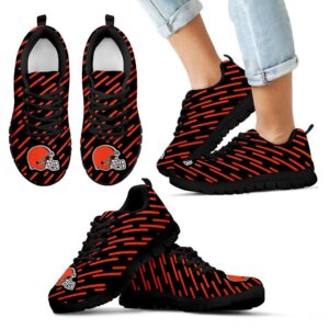 Marvelous Striped Stunning Logo Cleveland Browns Sneakers