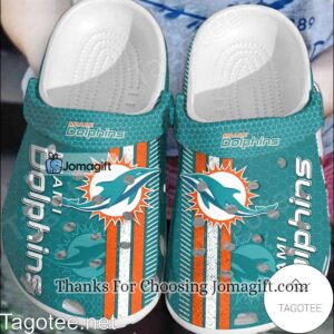Miami Dolphins Hive Pattern Crocs Clogs Gift