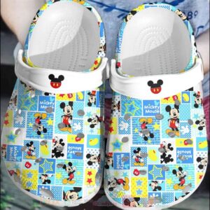 Mickey Mouse Blue-White Crocband Crocs Clog Shoes